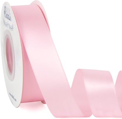 Double Faced Light Pink Baby Pink Satin Ribbon,1” x Continuous 25 Yards,Use for Bows Bouquet,Gift Wrapping,Baby Shower,Floral Arrangement