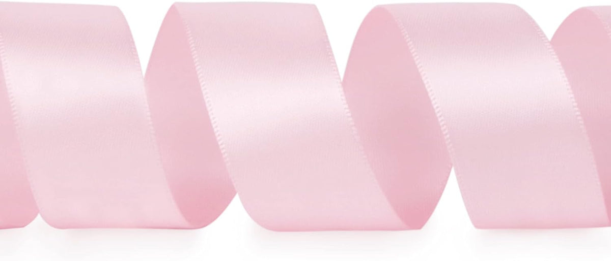 Double Faced Light Pink Baby Pink Satin Ribbon,1” x Continuous 25 Yards,Use for Bows Bouquet,Gift Wrapping,Baby Shower,Floral Arrangement