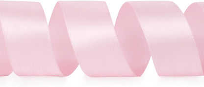 Double Faced Light Pink Baby Pink Satin Ribbon,1” x Continuous 25 Yards,Use for Bows Bouquet,Gift Wrapping,Baby Shower,Floral Arrangement