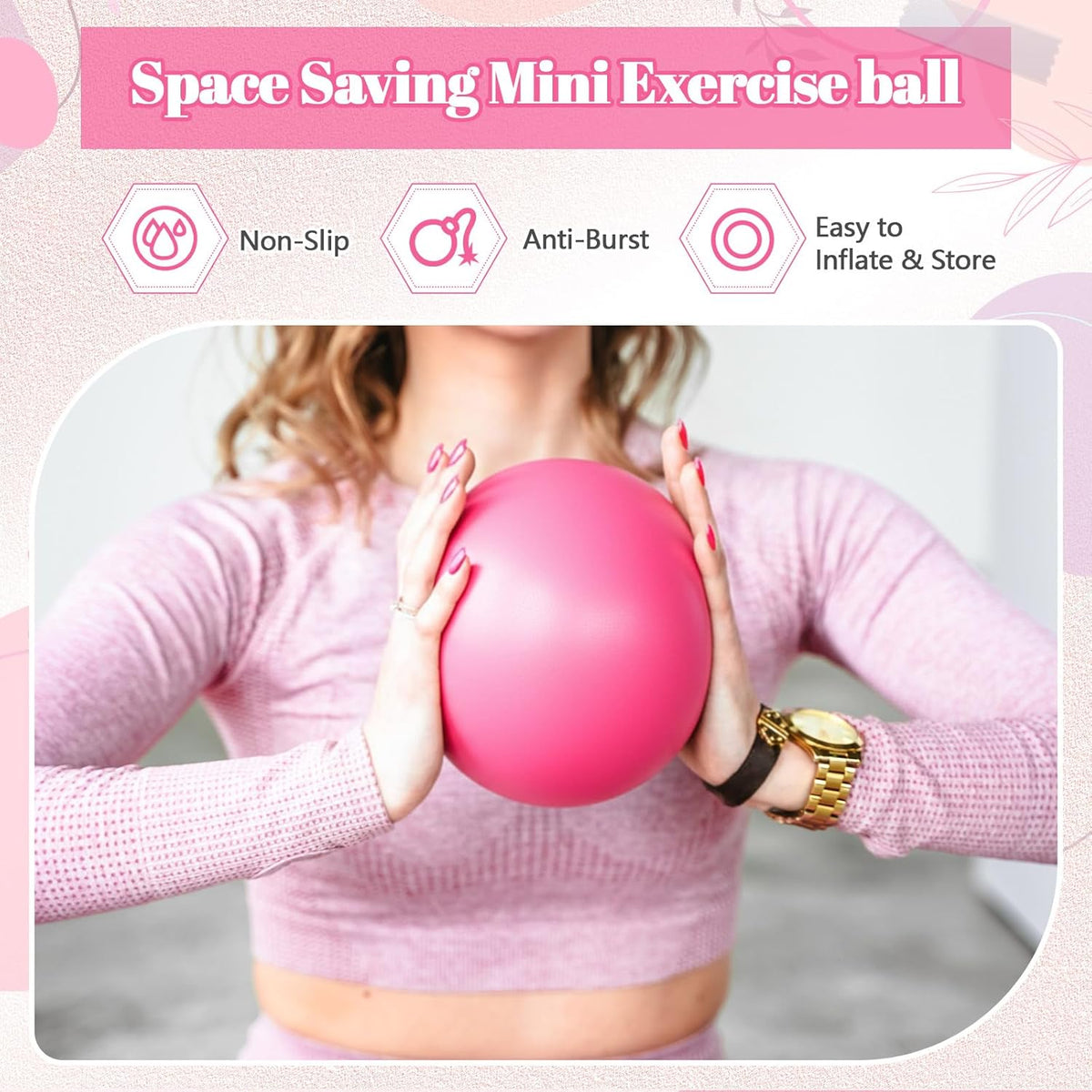 20 Pcs 9 Inch Pilates Ball Bulk Exercise Pilates Ball Mini Yoga Balls Therapy Core for Stability Barre Training Stretching Physical Posture Training Gym Workout with Inflation Tube