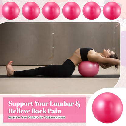 20 Pcs 9 Inch Pilates Ball Bulk Exercise Pilates Ball Mini Yoga Balls Therapy Core for Stability Barre Training Stretching Physical Posture Training Gym Workout with Inflation Tube