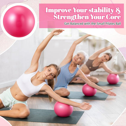 20 Pcs 9 Inch Pilates Ball Bulk Exercise Pilates Ball Mini Yoga Balls Therapy Core for Stability Barre Training Stretching Physical Posture Training Gym Workout with Inflation Tube