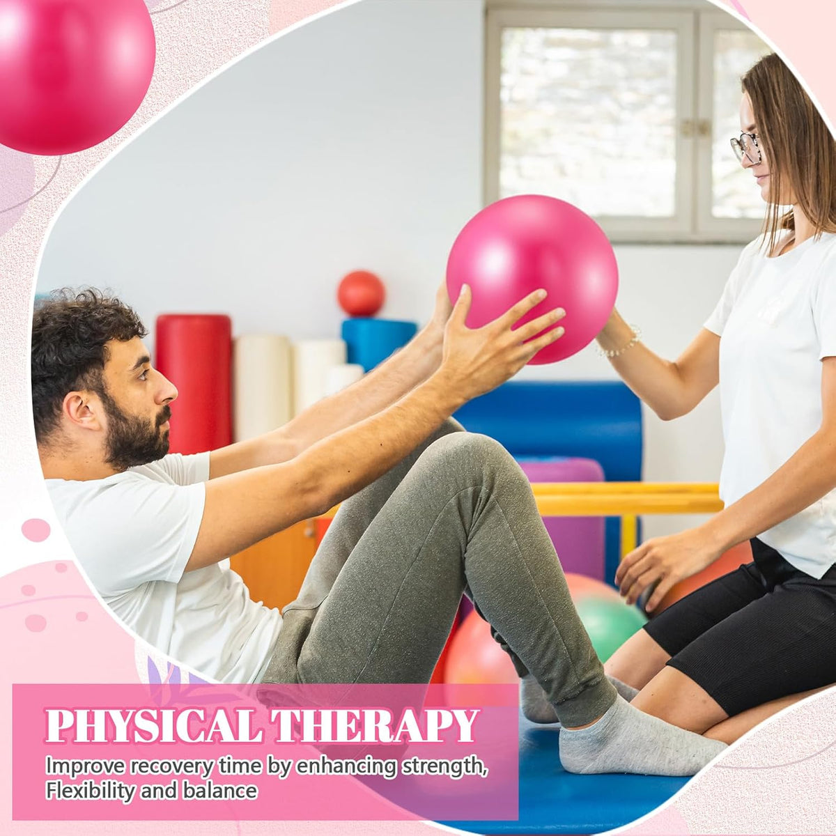 20 Pcs 9 Inch Pilates Ball Bulk Exercise Pilates Ball Mini Yoga Balls Therapy Core for Stability Barre Training Stretching Physical Posture Training Gym Workout with Inflation Tube