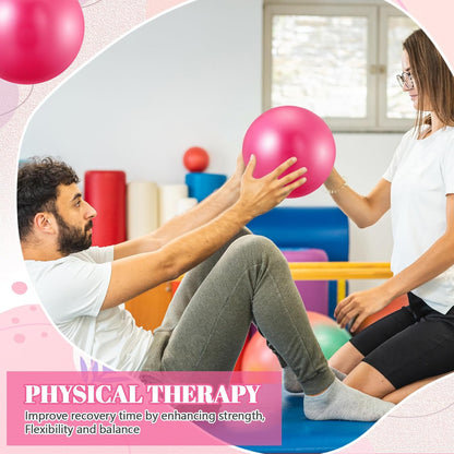 20 Pcs 9 Inch Pilates Ball Bulk Exercise Pilates Ball Mini Yoga Balls Therapy Core for Stability Barre Training Stretching Physical Posture Training Gym Workout with Inflation Tube