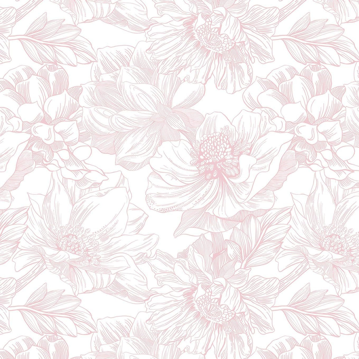 Dimoon 78.7"x17.3" Peel and Stick Wallpaper Floral Contact Paper Boho White Pink Flower Wallpaper Removable Wall Paper Self Adhesive Modern Contactpaper for Cabinets Drawers Bedroom Thicken Vinyl
