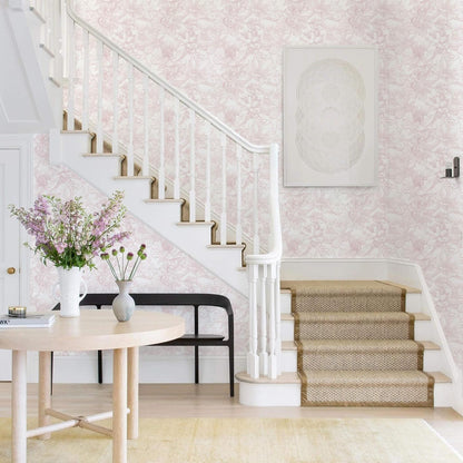 Dimoon 78.7"x17.3" Peel and Stick Wallpaper Floral Contact Paper Boho White Pink Flower Wallpaper Removable Wall Paper Self Adhesive Modern Contactpaper for Cabinets Drawers Bedroom Thicken Vinyl