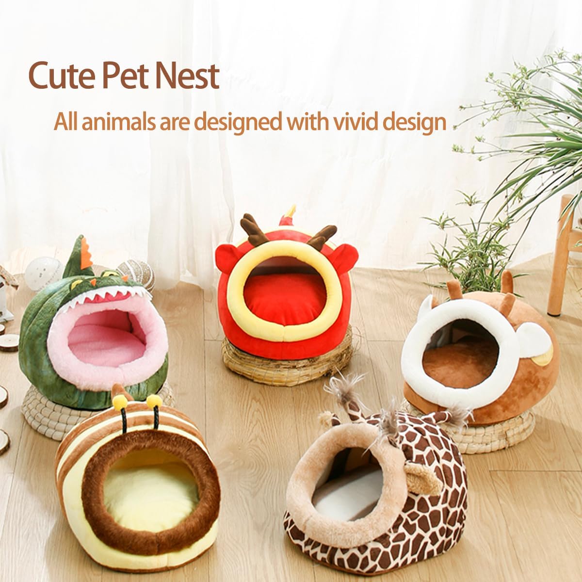 EAEDMY Guinea Pig Bed House & Hideout for Rat Bearded Dragon Hedgehog Ferret to Sleep and Hide, Guinea Pig Cage Accessories Habitat Décor (Large, 3.Pig)