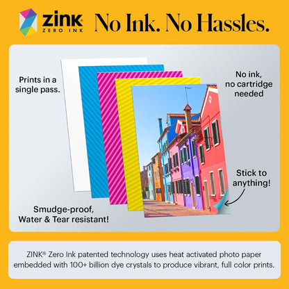 Step Instant Smartphone Photo Printer, Portable Mini Color Wireless Mobile Printer, Zink 2x3” (5.1x7.5 cm) Sticky-Back Photos, Bluetooth Compatible with iOS & Android Devices, Editing App, Pink