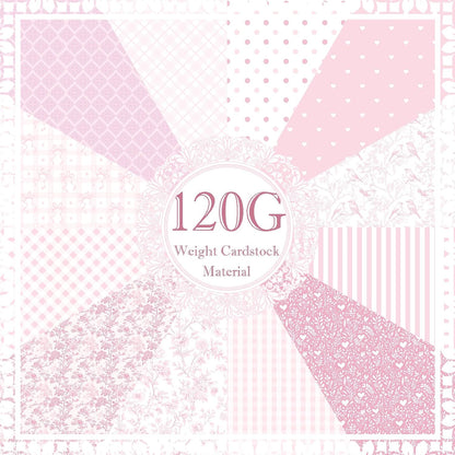 24 Sheets Pink Floral Bird Bow Scrapbook Paper, Preppy Floral Ribbon Bow Birds Decorative Craft Paper Folded Flat for Girly Birthday Baby Shower Card Making Photo Album Decor, 12'' x 12'' (A)