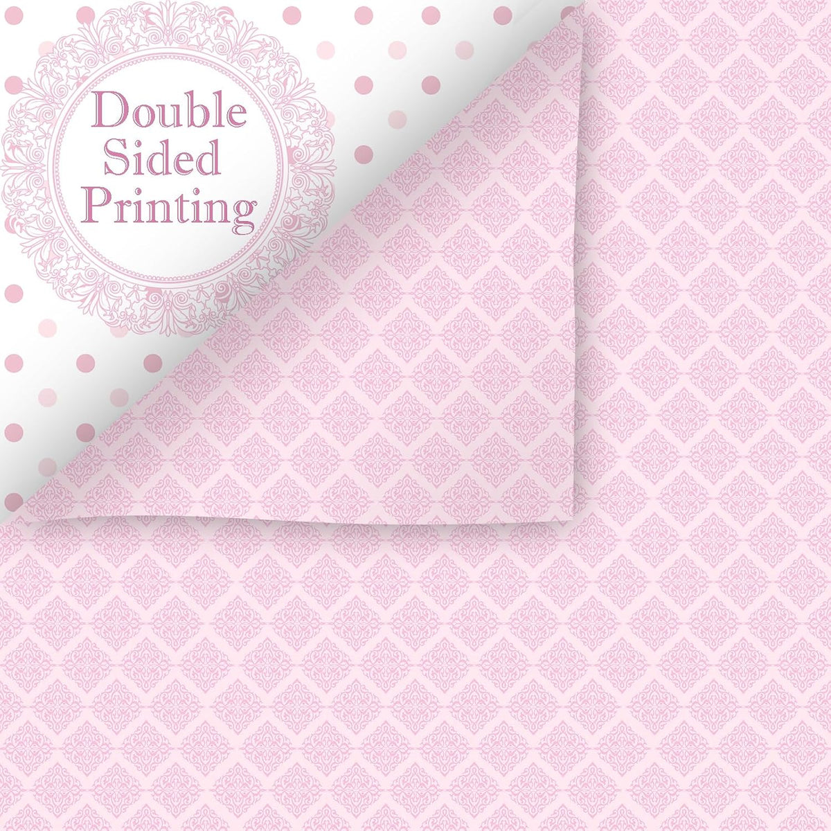 24 Sheets Pink Floral Bird Bow Scrapbook Paper, Preppy Floral Ribbon Bow Birds Decorative Craft Paper Folded Flat for Girly Birthday Baby Shower Card Making Photo Album Decor, 12'' x 12'' (A)