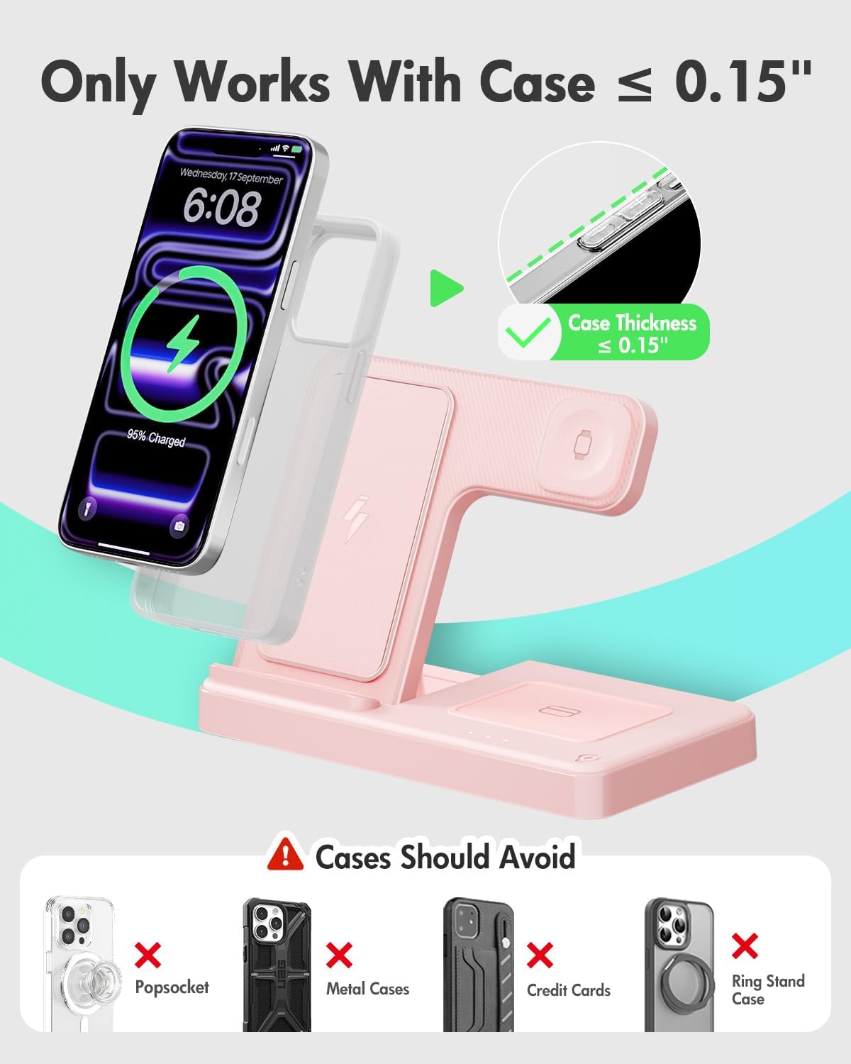 Wireless Charger iPhone Charging Station for Apple Multiple Devices