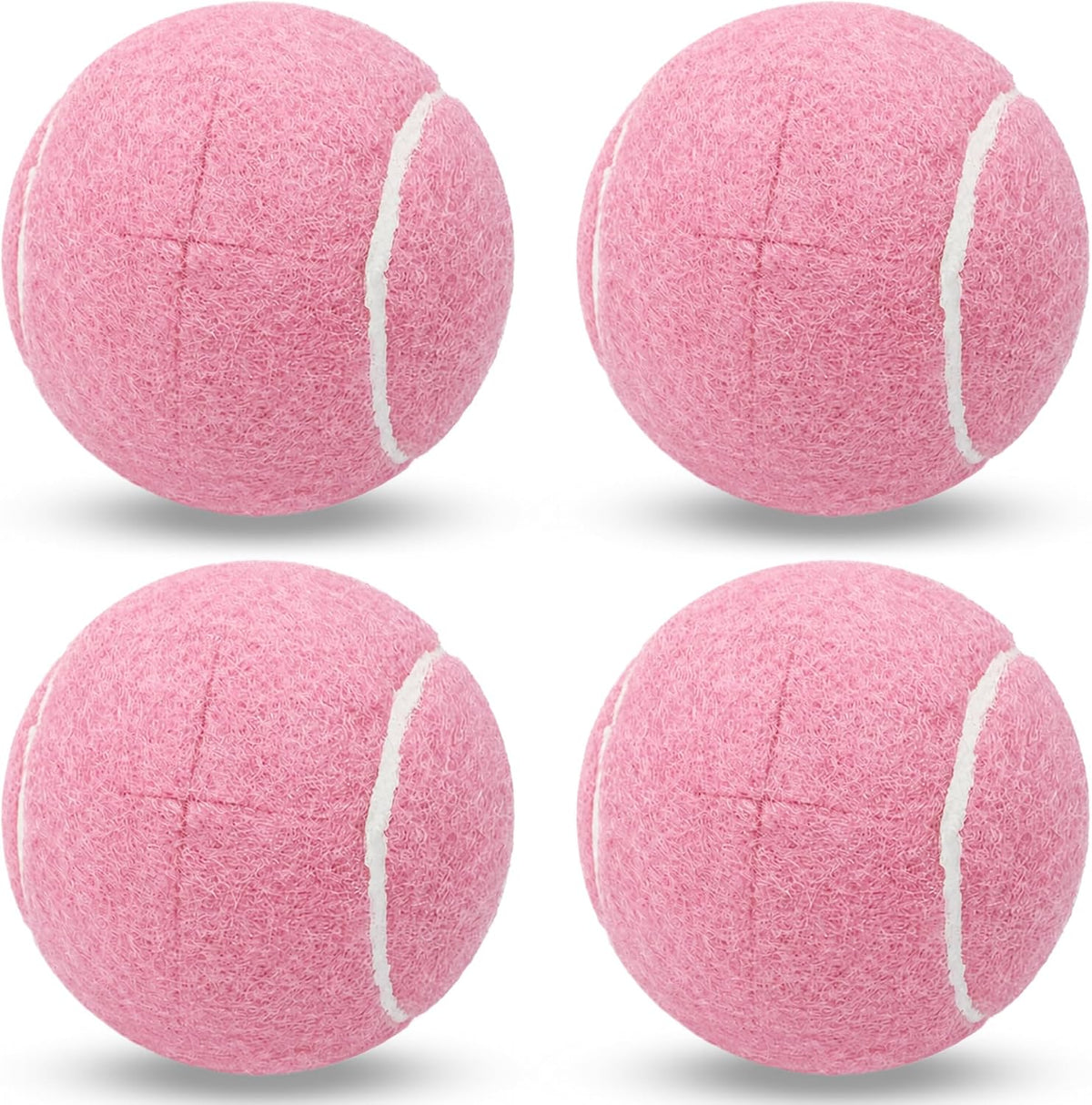 4 Pack Walker Tennis Balls – Pre-Cut Tennis Balls for Walker or Furniture Legs, Long Lasting Ski Glides & Pads, Easy Installation, Floor Protectors (Light Pink)