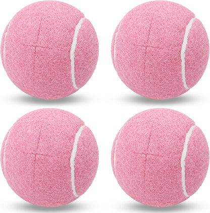 4 Pack Walker Tennis Balls – Pre-Cut Tennis Balls for Walker or Furniture Legs, Long Lasting Ski Glides & Pads, Easy Installation, Floor Protectors (Light Pink)