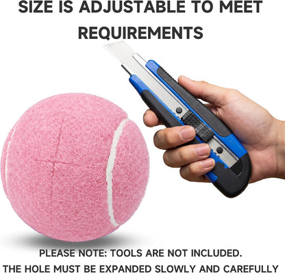 4 Pack Walker Tennis Balls – Pre-Cut Tennis Balls for Walker or Furniture Legs, Long Lasting Ski Glides & Pads, Easy Installation, Floor Protectors (Light Pink)