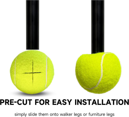 4 Pack Walker Tennis Balls – Pre-Cut Tennis Balls for Walker or Furniture Legs, Long Lasting Ski Glides & Pads, Easy Installation, Floor Protectors (Light Pink)
