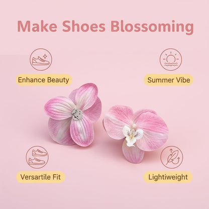 2Pcs Light Pink Artificial Orchid Flower Shoe Clips Detachable High Heel Shoes Buckle Sandals Shoe Decoration Charms for DIY Women Summer Bridal Wedding Party