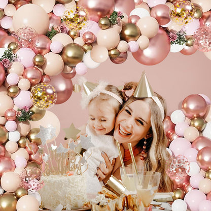 Blocesa Rose Gold Balloon Garland Arch Kit, Pink Gold, Latex, Party Decor.