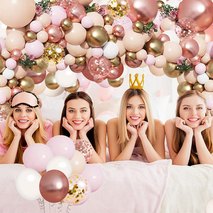 Blocesa Rose Gold Balloon Garland Arch Kit, Pink Gold, Latex, Party Decor.