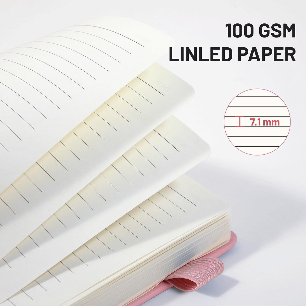 Pink Journal Notebook for Women Leather Journaling Diary Daily, A5