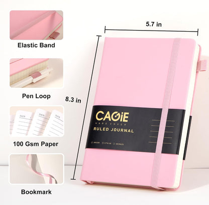 Pink Journal Notebook for Women Leather Journaling Diary Daily, A5