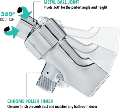 Pluo Handheld Filtered Showerhead Set (1 Vitamin C & Sediment Filter Included) with PVC Hose, Shower Head Holder - Pink