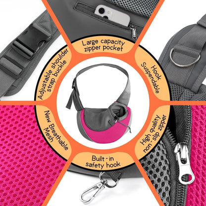 Pet Sling Carrier for 2-5 lbs Small Dogs Cat Puppy Crossbody Carrier