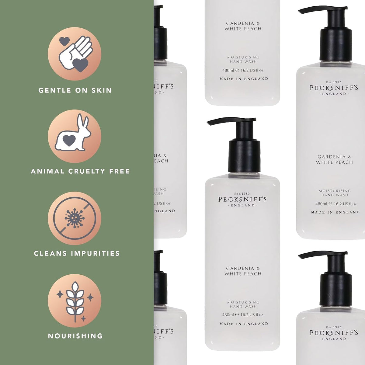 Hand Wash Liquid Hand Soap, Gardenia & White Peach, 480 ml