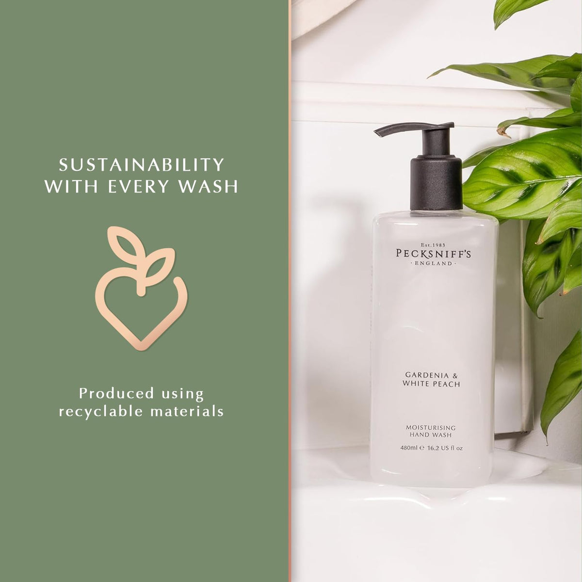 Hand Wash Liquid Hand Soap, Gardenia & White Peach, 480 ml