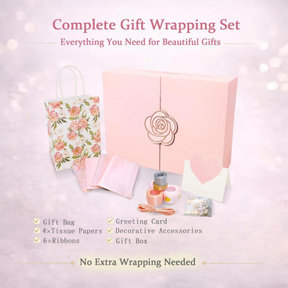 Elegant Small Pink Gift Box for Women with Lid & Accessories