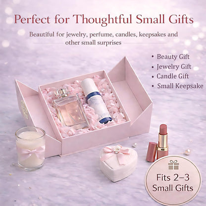 Elegant Small Pink Gift Box for Women with Lid & Accessories