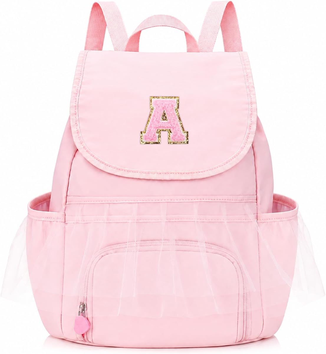 Kids Dance Bag Drawstring Backpack-Gym Sports Gym Bag with Shoes Compartment for Girls Swim Beach String Cinch Backpack with Two Water Bottle Pocket Pink A