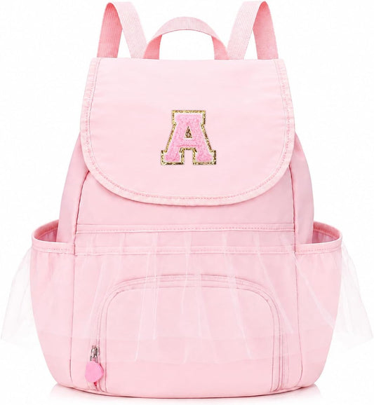 Kids Dance Bag Drawstring Backpack-Gym Sports Gym Bag with Shoes Compartment for Girls Swim Beach String Cinch Backpack with Two Water Bottle Pocket Pink A