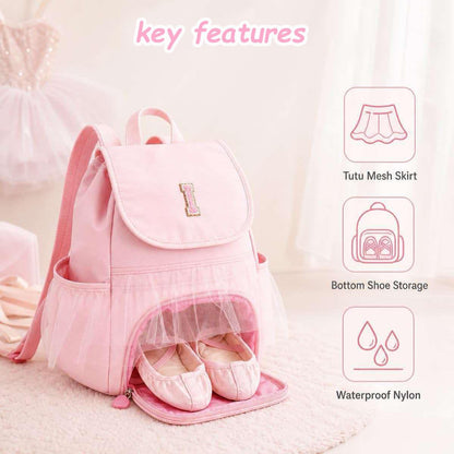 Kids Dance Bag Drawstring Backpack-Gym Sports Gym Bag with Shoes Compartment for Girls Swim Beach String Cinch Backpack with Two Water Bottle Pocket Pink A