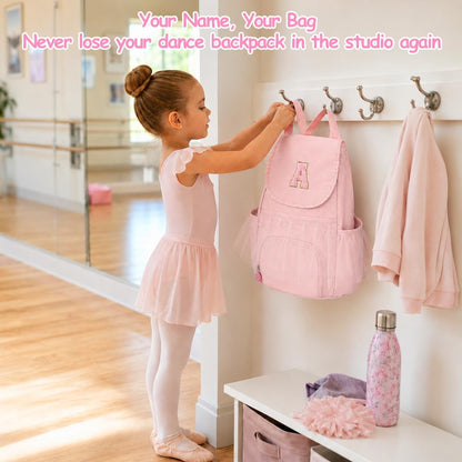 Kids Dance Bag Drawstring Backpack-Gym Sports Gym Bag with Shoes Compartment for Girls Swim Beach String Cinch Backpack with Two Water Bottle Pocket Pink A