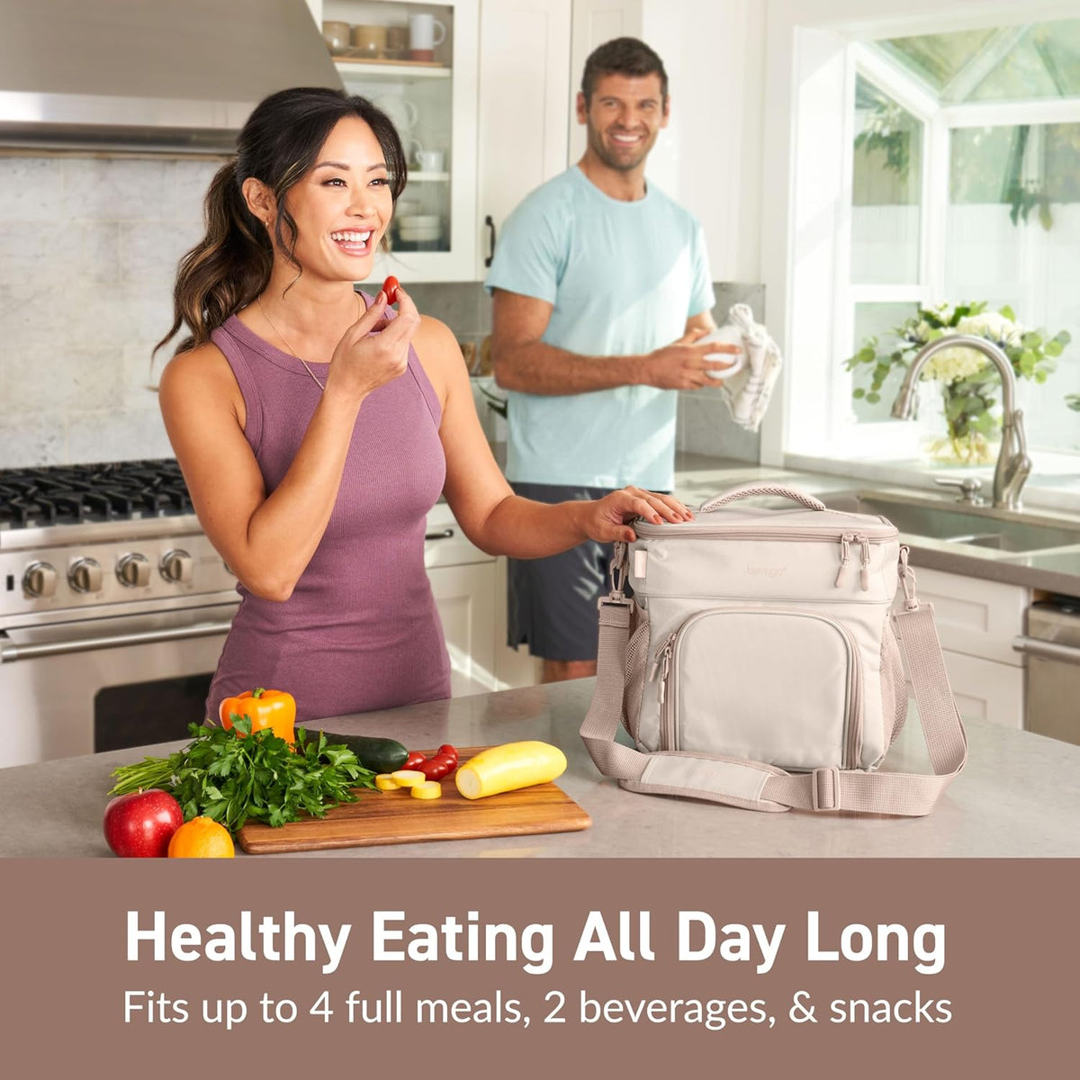 Prep Deluxe Insulated Meal Prep Lunch Bag for Adults, Holds 5 Meals