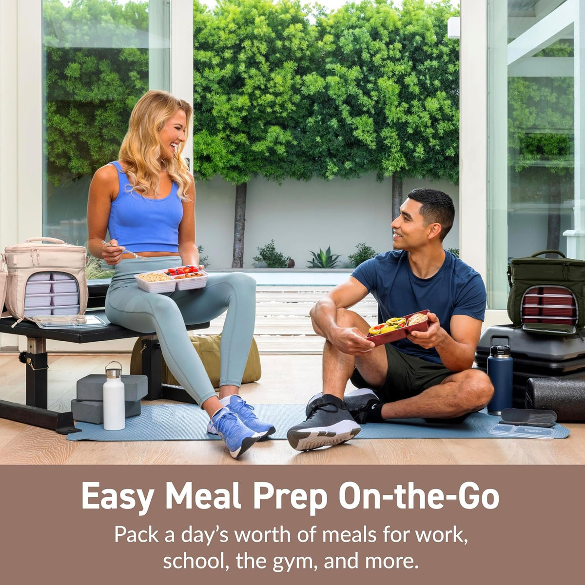 Prep Deluxe Insulated Meal Prep Lunch Bag for Adults, Holds 5 Meals
