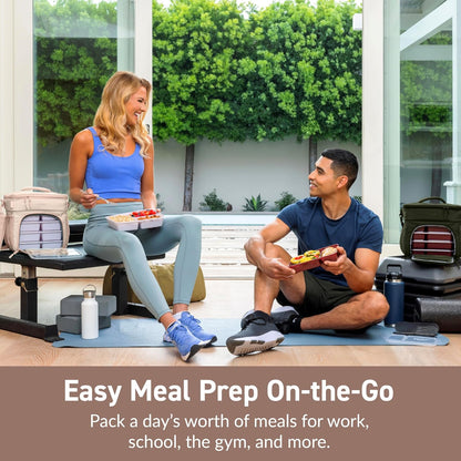 Prep Deluxe Insulated Meal Prep Lunch Bag for Adults, Holds 5 Meals