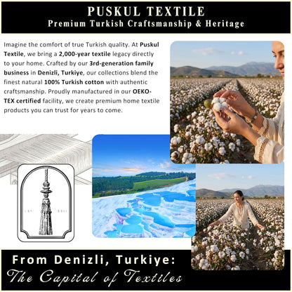 PÜSKÜL Natural 100% Turkish Cotton Waffle Bath Towels Set of 2, Extra-Large