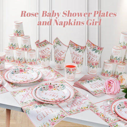 350 Pieces Baby Shower Decorations for Girl Serves 50 Guests