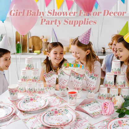 350 Pieces Baby Shower Decorations for Girl Serves 50 Guests