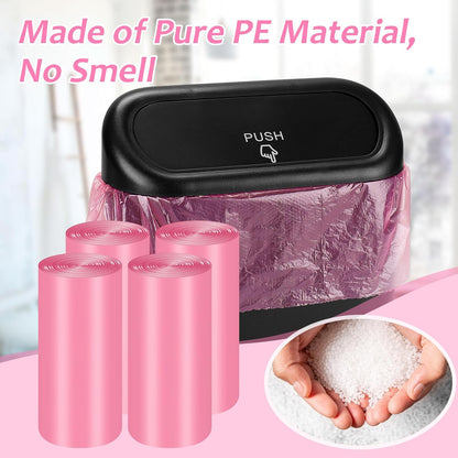 Mini Car Trash Can Bags for Auto Trash Bin, 120 Count Small Garbage Organizer Bags Tear-Resistant, Liner Refills (Vehicle Trash Can is not Included), Pink