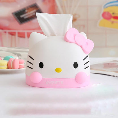 Kawaii Pink Kitty Tissue Desk Accessories