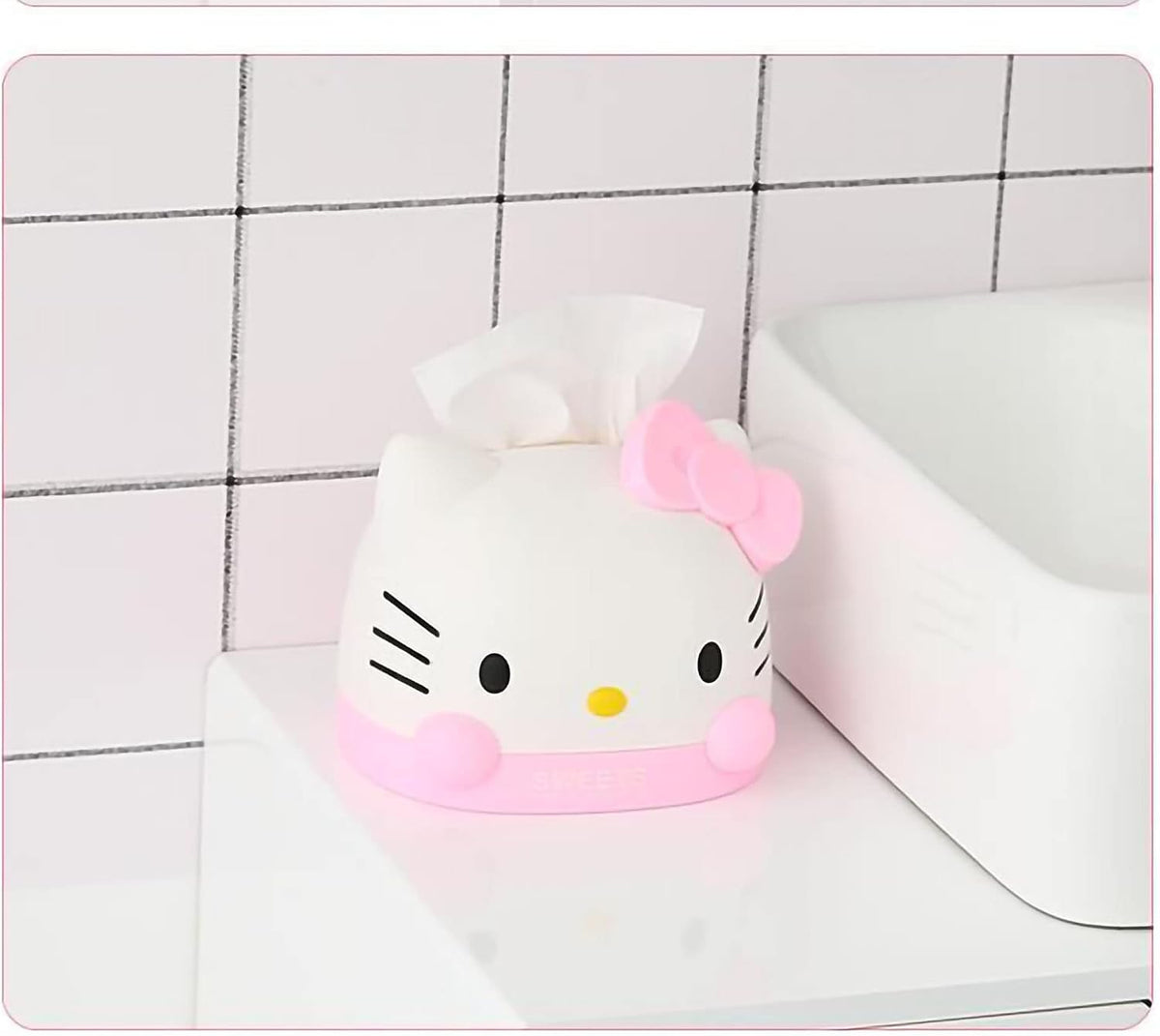 Kawaii Pink Kitty Tissue Desk Accessories