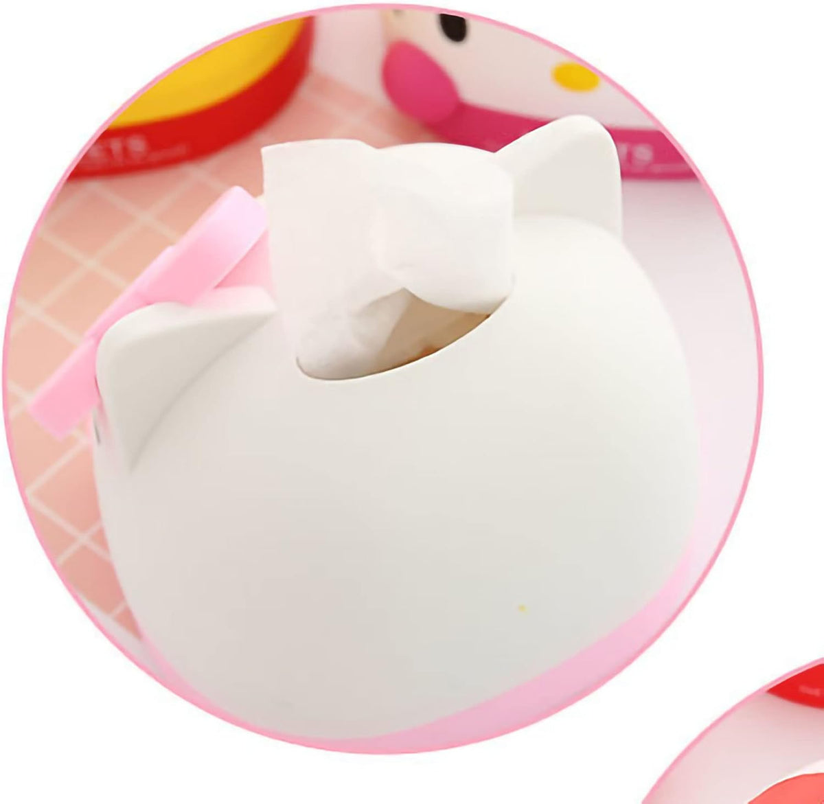 Kawaii Pink Kitty Tissue Desk Accessories