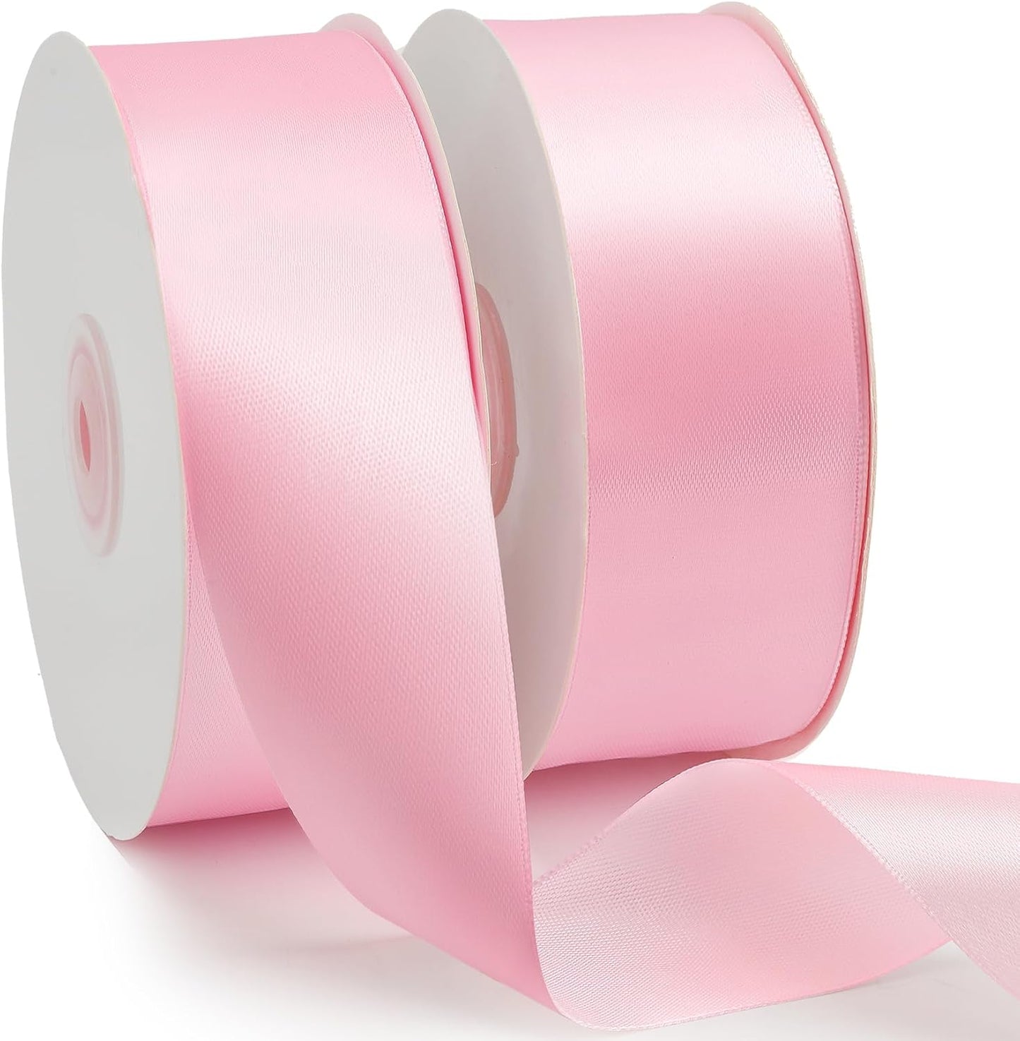 Pink Ribbon 1-1/2 inch, 100 Yards Pink Satin Ribbon for Gift Wrapping, Ribbons for Flower Bouquet, Fabric Polyester Hair Ribbons for Crafts Wedding Bow Party Decorations