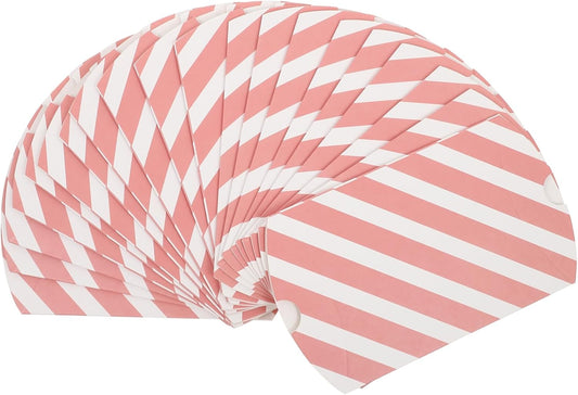 GARVALON 20Pcs Pink Striped Pillow Gift Boxes Treat Packaging for Snacks Candy Desserts Jewelry Party Return Gifts Baking Food Containers