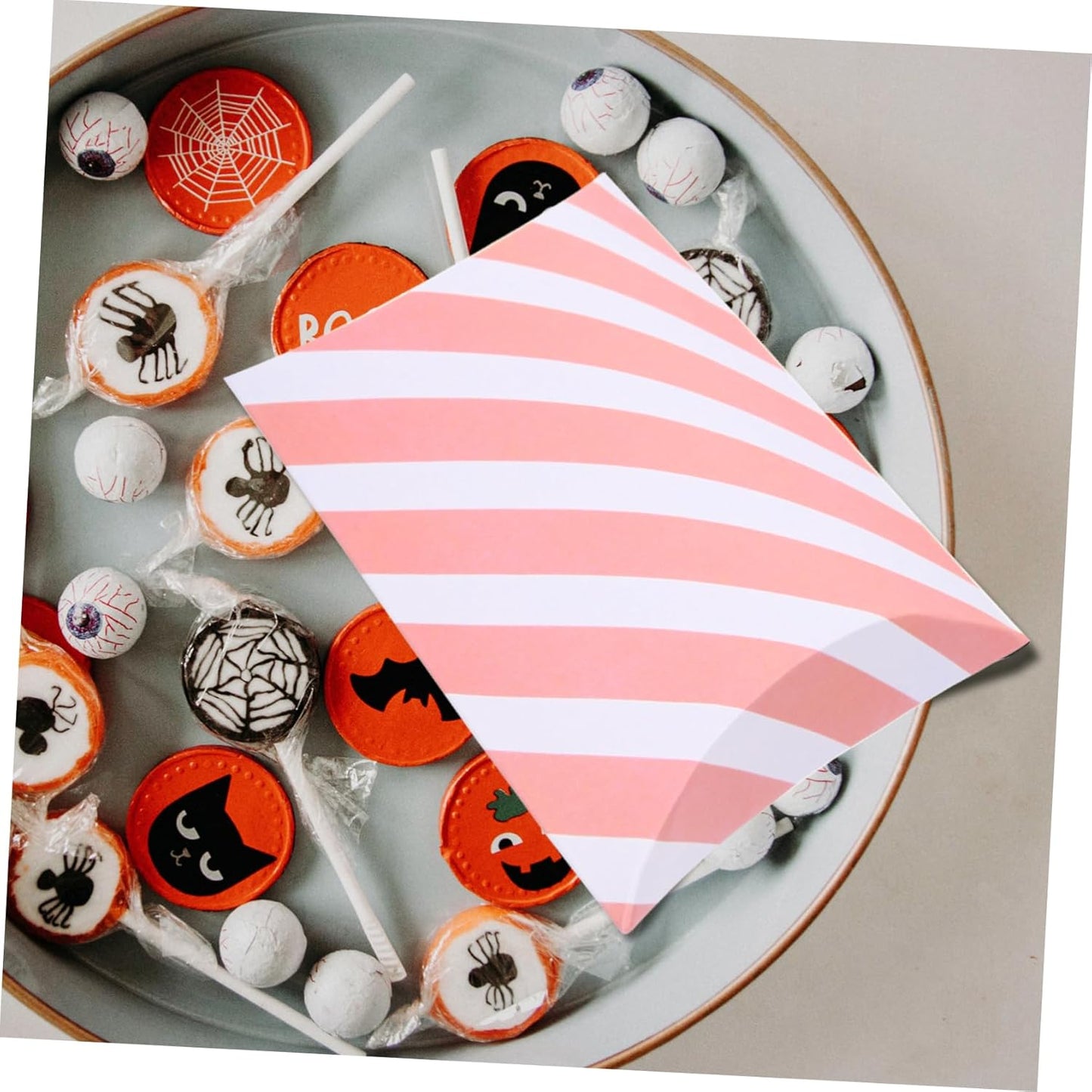 GARVALON 20Pcs Pink Striped Pillow Gift Boxes Treat Packaging for Snacks Candy Desserts Jewelry Party Return Gifts Baking Food Containers