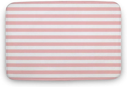 Luxury Elegant Bathroom Rugs, Modern Pink Striped Pattern Bath Mat Non Slip & Absorbent Bath Carpet for Bathroom (16 x 24inch)