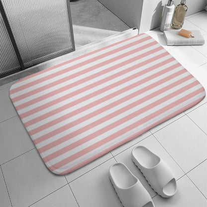 Luxury Elegant Bathroom Rugs, Modern Pink Striped Pattern Bath Mat Non Slip & Absorbent Bath Carpet for Bathroom (16 x 24inch)