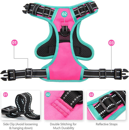 Upgraded No Pull Dog Harness, Reflective Adjustable Vest